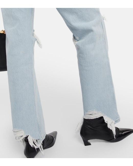 Re/done Blue '90S High-Rise Straight Jeans