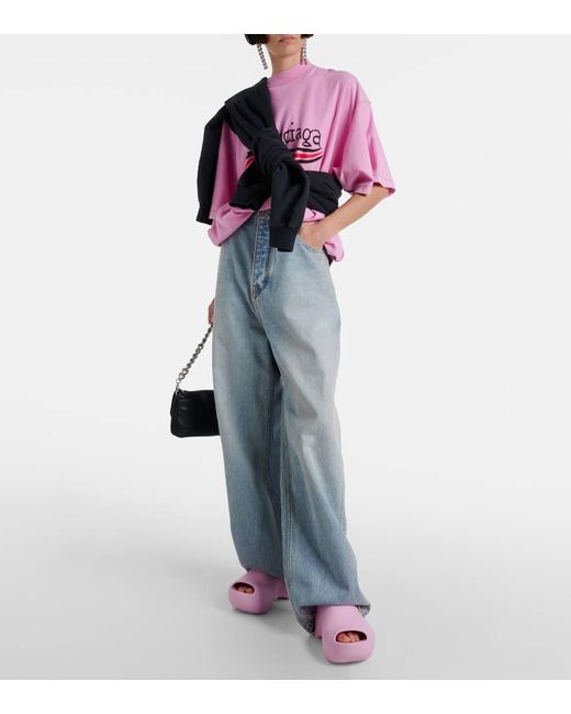 Balenciaga Pink Pantoletten Technoslide