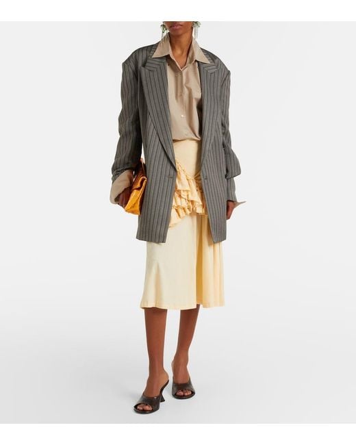 Dries Van Noten Natural Humairah Cotton Midi Skirt