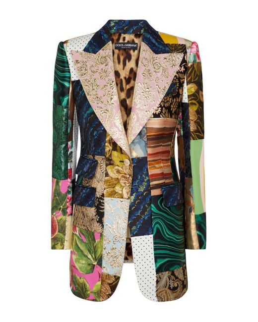 【VIP価格】DOLCE & GABBANA Multicolor Patchwork Blazer Dolce & Gabbana Patchwork Blazer | Lyst