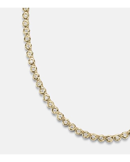 Octavia Elizabeth Metallic Blossom 18Kt Tennis Necklace With Diamonds