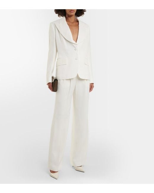 Tom Ford White Single-Breasted Silk Blazer
