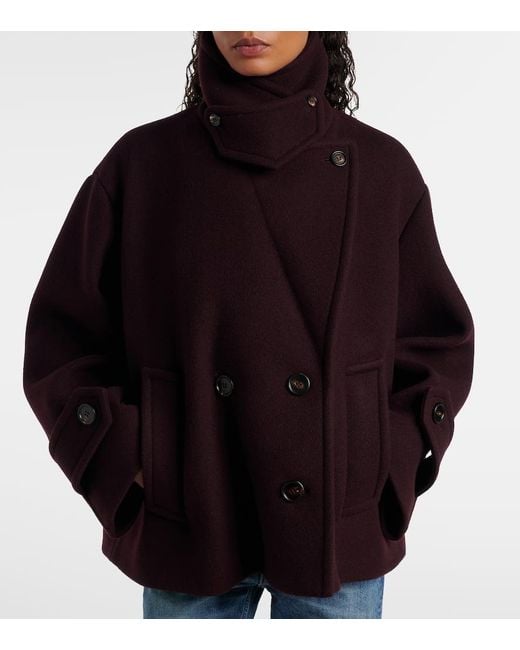 Abrigo Cruzado En Mezcla De Lana Chloé de color Purple