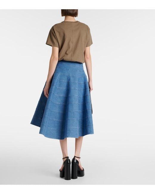 Altuzarra Blue Grace Paneled Denim Midi Skirt