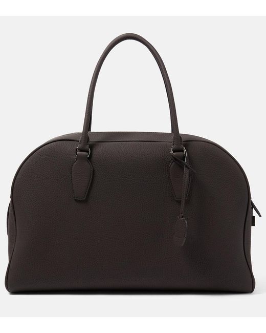The Row Black India Medium Leather Tote Bag