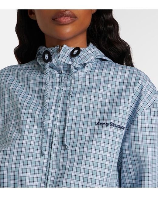 Acne Blue Checked Technical Jacket