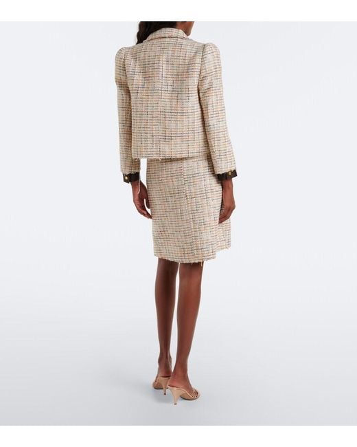 ShuShu/Tong Natural Belted Checked Cotton-Blend Miniskirt