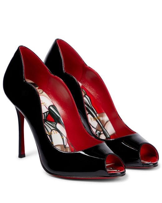 Christian Louboutin Red Chick Up 100 Patent Leather Pumps