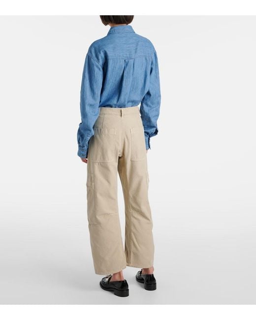 Citizens of Humanity Natural Marcelle Mid-Rise Cotton Twill Cargo Pants