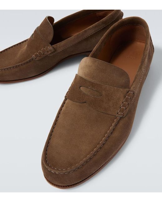 Dunhill Loafers Heddon Flex Aus Veloursleder in Brown für Herren