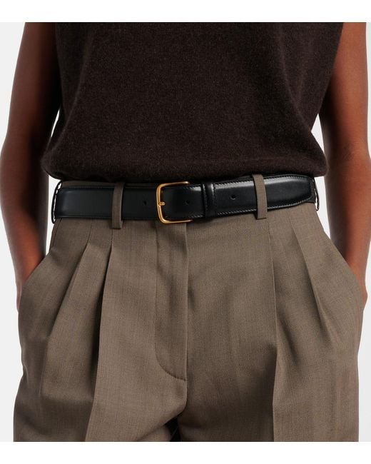 The Row Black Classic Leather Belt