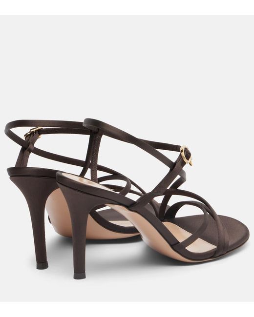 Gianvito Rossi Black Satin Sandals