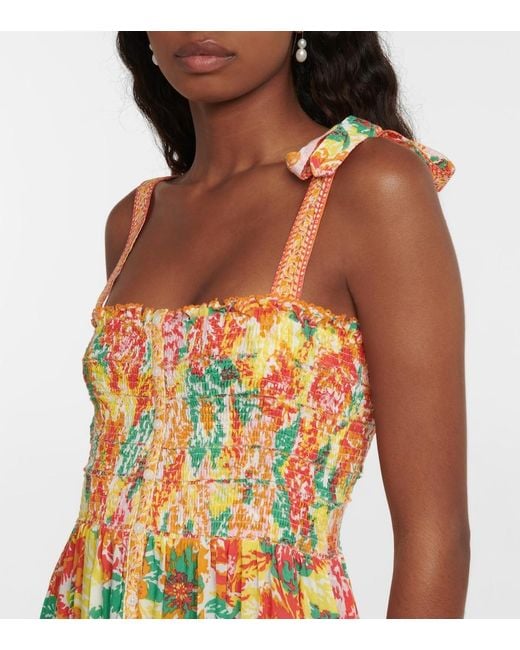 Poupette White Triny Printed Midi Dress