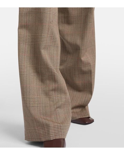 Rohe Brown Checked Virgin Wool Straight Pants