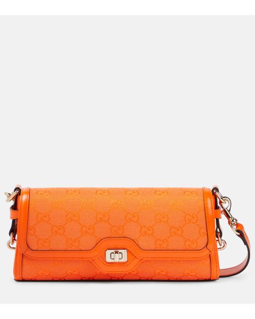 Gucci Orange Luce Small GG Canvas Shoulder Bag
