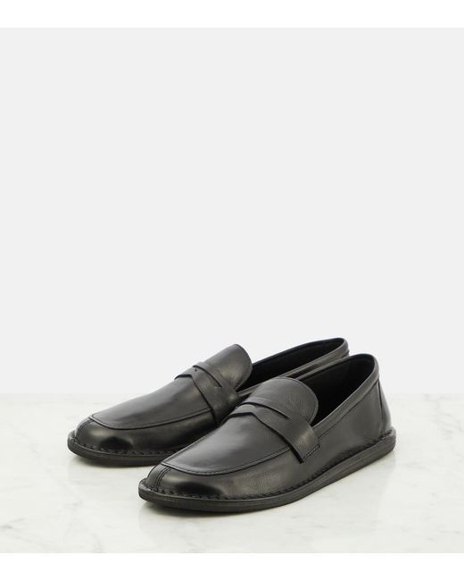 The Row Gray Loafers Cary aus Leder