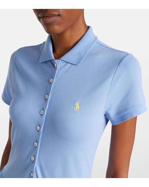 Polo Ralph Lauren Blue Cotton-Blend Shirt Dress