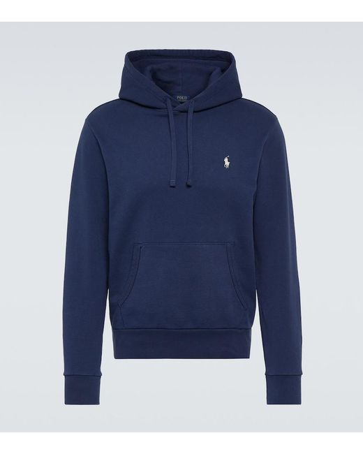 Polo Ralph Lauren Blue Loopback Cotton Hoodie for men
