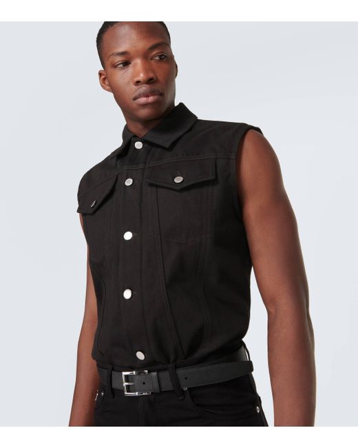 Veste sans manches en jean Prada pour homme en coloris Black