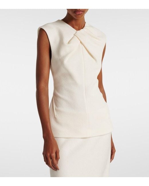 Jil Sander White Draped Top