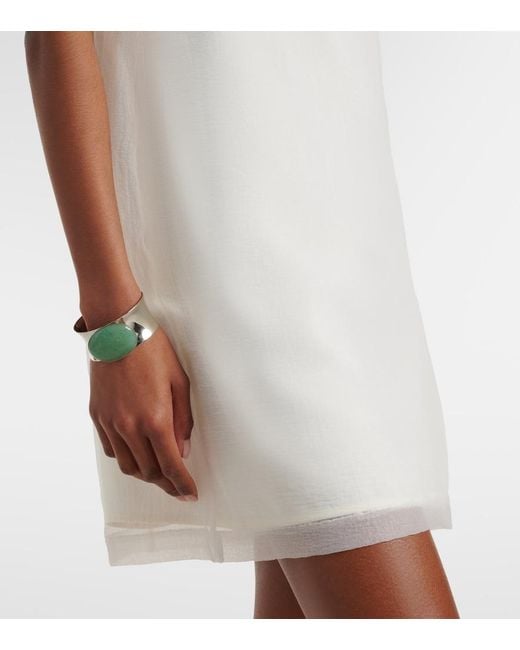 Staud White Brea Layered Shift Dress