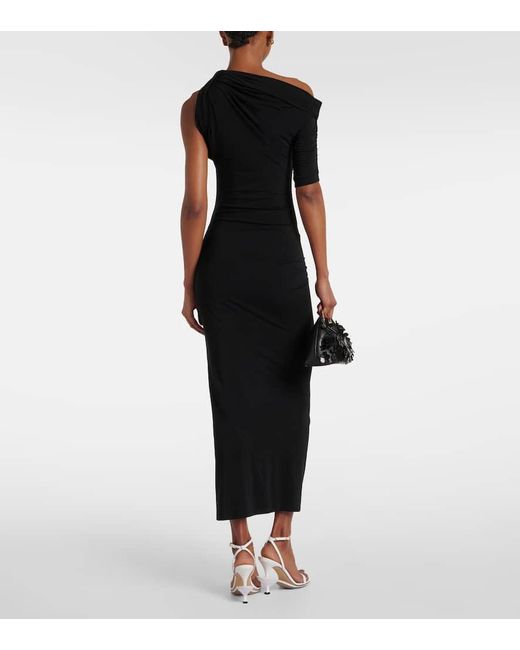 Vestido midi La Robe Drapeado de jersey Jacquemus de color Black