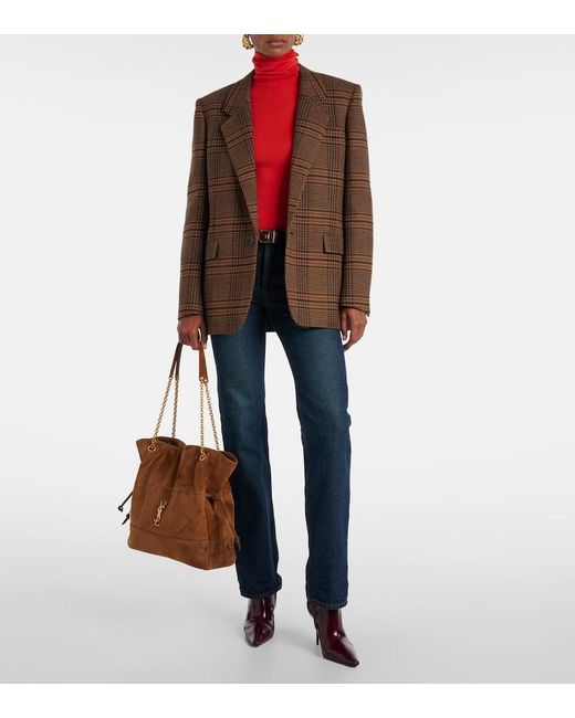 Saint Laurent Brown Jamie Shopping Suede Tote Bag