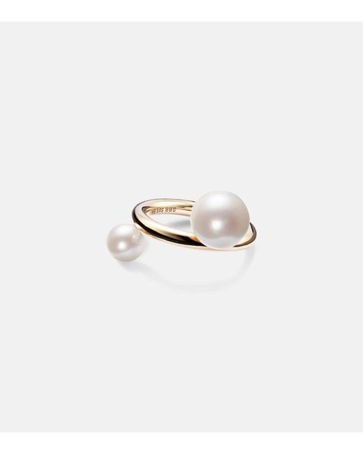 Sophie Bille Brahe White La Grace 14Kt Ring With Pearls