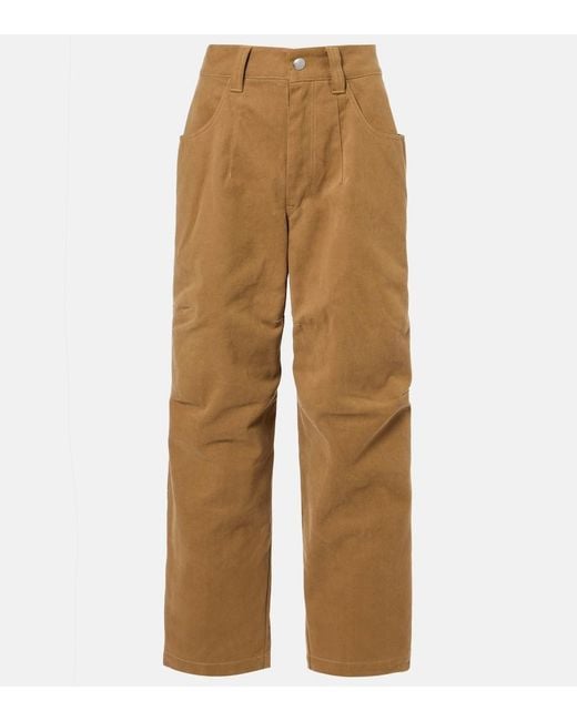 Isabel Marant Natural Opalyna Cotton Twill Wide-Leg Pants