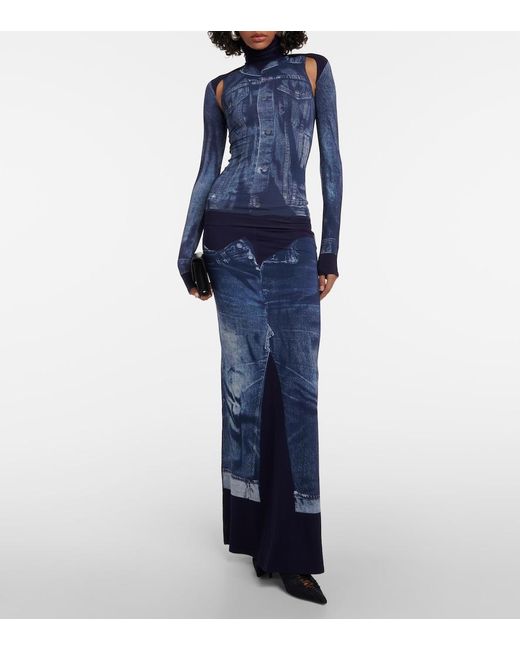 Jimmy Choo Blue 'X Jean Paul Gaultier Corset Slingback Pumps