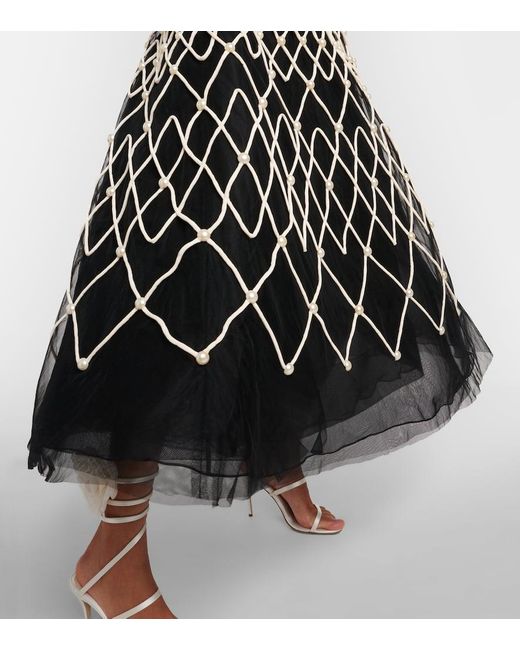 Vestido de fiesta con perlas sinteticas Carolina Herrera de color Black