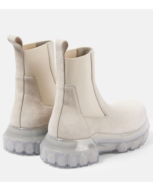 Botines Beatle Tractor De Piel Rick Owens de color White