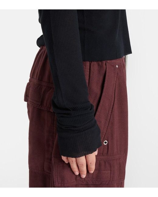 Rick Owens Blue Hooded Top
