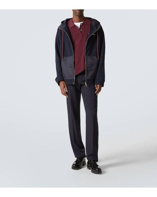 Miu Miu Blue Cotton Zip-Up Hoodie for men