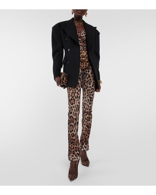 Christian Louboutin Brown Kate 85 Leopard-Print Satin Pumps