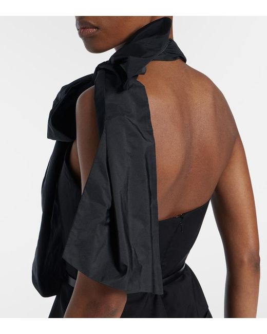 Max Mara Black Asymmetric Virgin Wool Jumpsuit