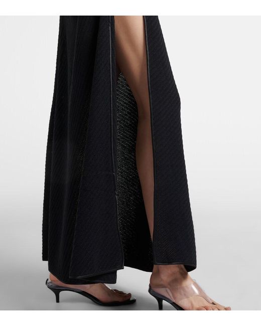 Christopher Esber Black Knitted Cotton-Blend Maxi Skirt