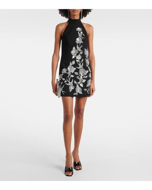 Rebecca Vallance Black Monroe Embellished Minidress