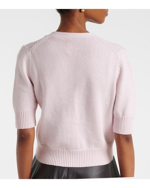 Jardin Des Orangers Pink Cotton And Cashmere Cardigan