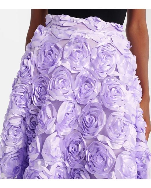 Gonna Lunga Con Applicazioni Floreali di ROTATE BIRGER CHRISTENSEN in Purple