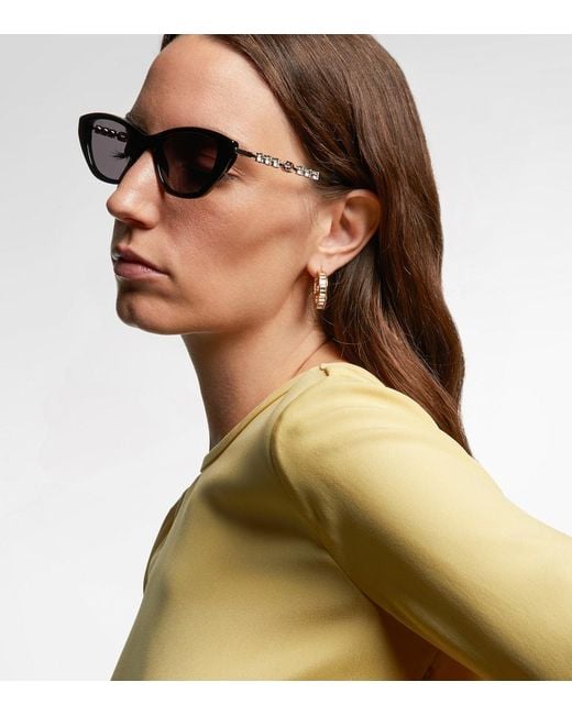 Gucci Brown Interlocking G Cat-Eye Sunglasses