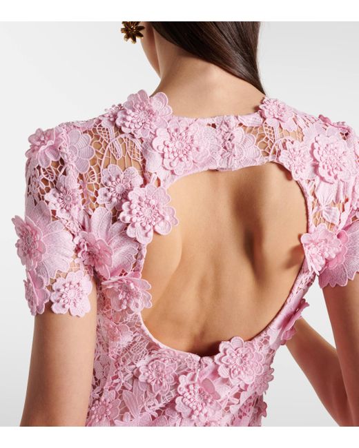 Pink lace midi hot sale