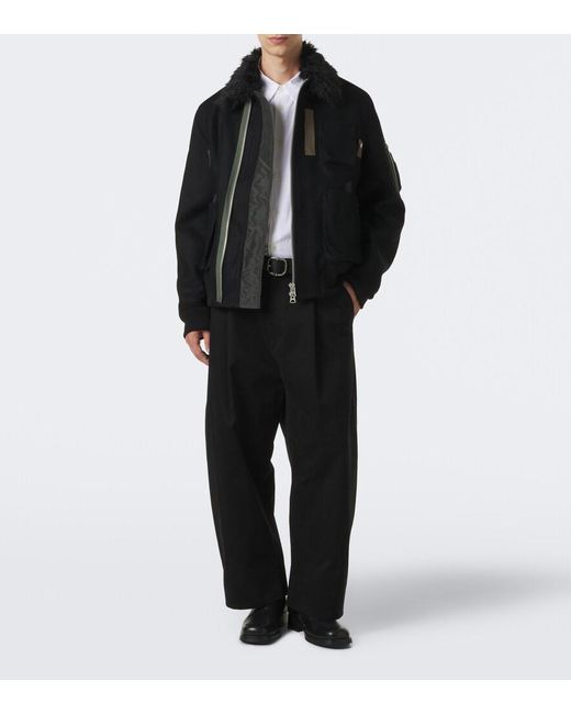 Sacai Black Wool Blouson Jacket for men