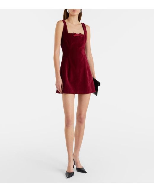 Markarian Red Brooke Cotton Velvet Minidress