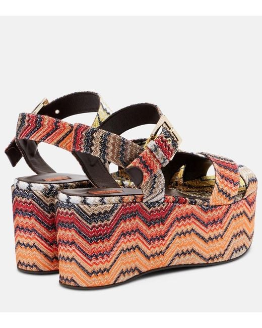 Missoni Metallic Julia Zigzag Lame Platform Sandals
