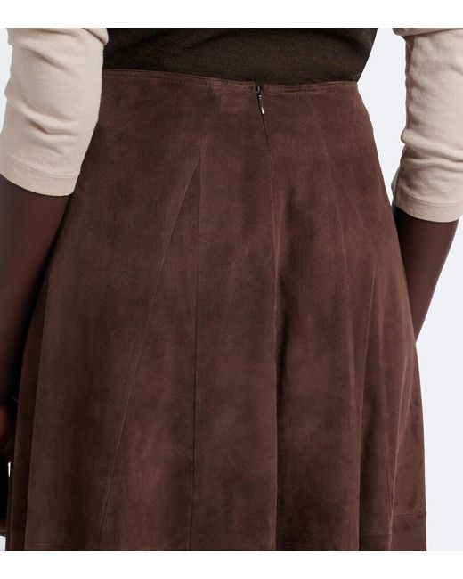 Arma Brown Eleni Suede Midi Skirt