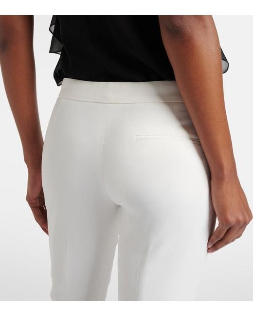 McQueen White Mid-Rise Slim Crepe Pants