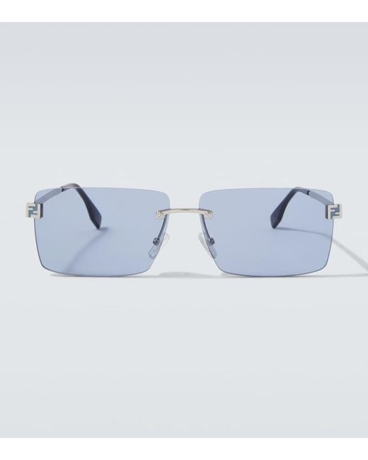 Fendi Blue Sky Rectangular Sunglasses for men