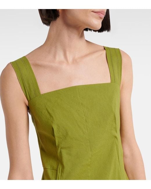 Vince Green Linen-Blend Midi Dress