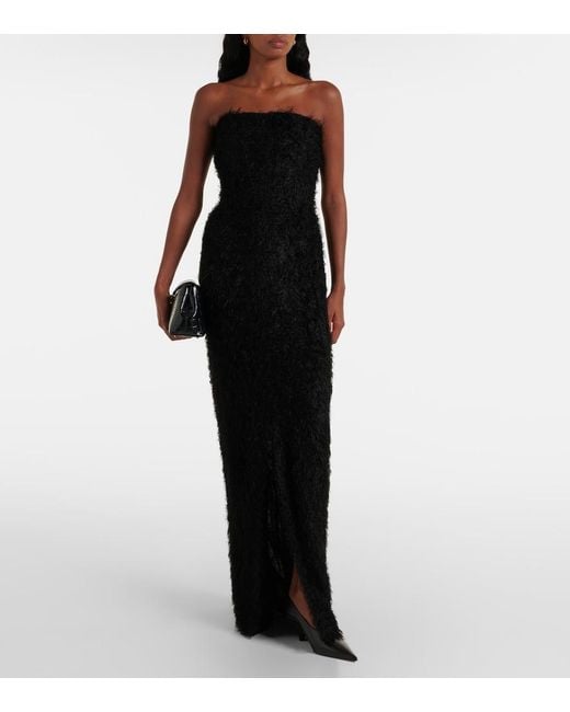 Totême Black Strapless Fil Coupe Midi Dress